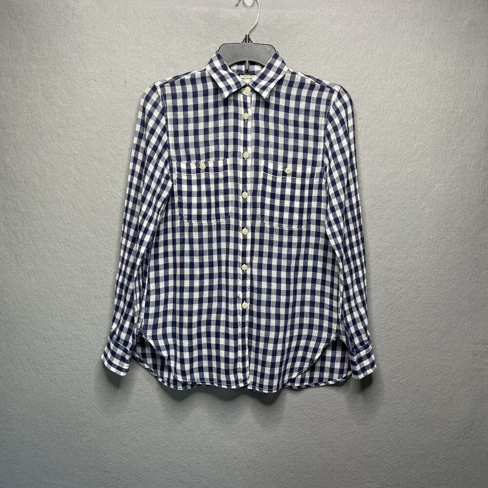 Denim & Supply Ralph Lauren Blue Check Button-Up Shirt S/P Cotton Long Sleeve